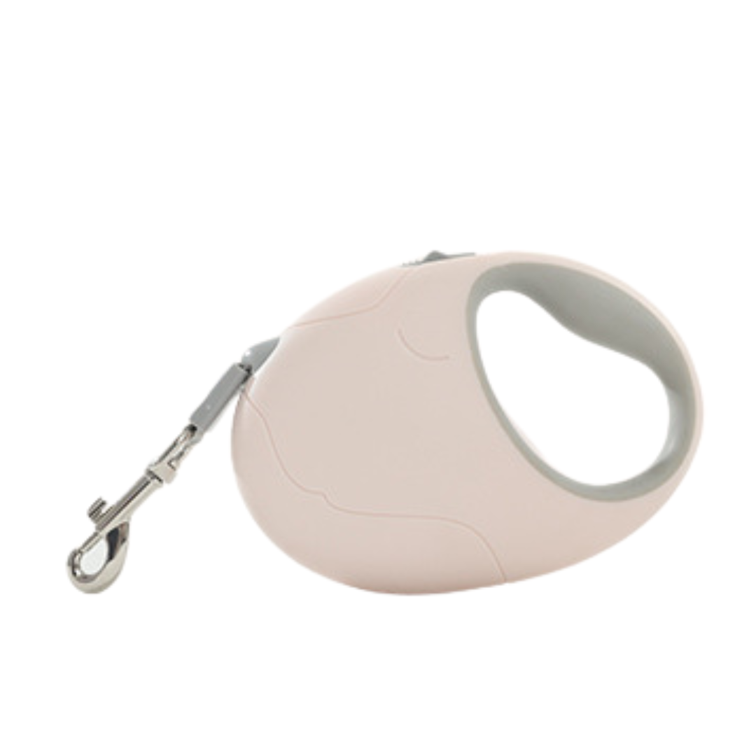 Oval Retractable Dog Leash-White